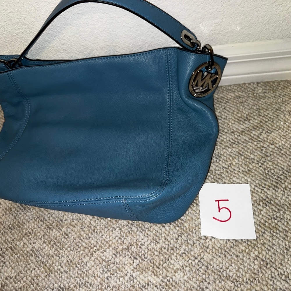 Michael Kors Teal Leather Shoulder Bag